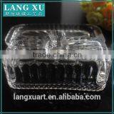 LX-H005 Handmade Crystal Clear Press Square Glass Butter Dish Quality Choice thumbnail-6