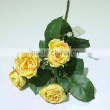 Five Head Real Touch Rose Silk Flowers Wedding Favor thumbnail-6