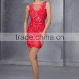 (MY9296) MARRY YOU Sexy Sleeveless Lace Beaading Red Design One Piece Party Dress thumbnail-1