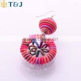 >>>New Design Fine National Style Handmade Woven Big Lantern Colorful Rope Jewelry Fancy Drop Earring/ thumbnail-1