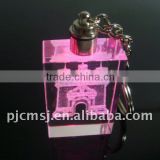 Customized Crystal 3d Logo Key Chain For Business Gift With Led Light .high quality crystal keychain
