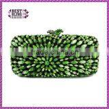 clear plain green crystal clutch evening bag bridal wedding party stone handbags (8717A-G2)