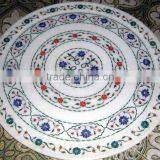 Home Decoration Round Marble Inlay Plate thumbnail-1