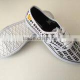 2016 New Style Good Quality All Over Words Print Comfortable Rubber Sole Lace up Men Vulcanized Canvas Shoes thumbnail-1