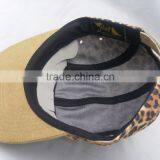 Leopard Crown Suede Brim Custom 5 Panel Camp Hat With Leather Patch thumbnail-4