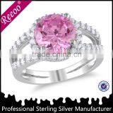 925 Sterling Silver Pink Gemstone Jewelry Rings thumbnail-1