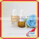 1ml 2ml 3ml 5ml Small Glass Vials Sample Dropper Bottle 1/4 Dram 1ml Amber Glass Vial With Cap 060R thumbnail-2