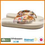 Fashion lady wedge thick spong sole slipper