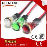 Plastic Waterproof 8mm 230v Yellow Blue Red Green White Led Motorcycle Signal Light thumbnail-4