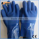 BSSAFETY Oil Resistant Blue Pvc Sand Polish Gloves From Gaomi Factory thumbnail-1