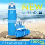 Foldable Silicone Sport Water Bottle Running Hiking Bottle 1L thumbnail-1