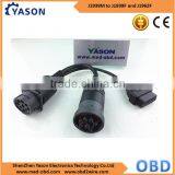 J1939 Male Connector to J1939 Female Connector and OBD2 J1962 Female Connector,Y Cable thumbnail-1