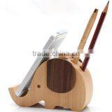 Elephant Design Wooden Desk Pen Holder thumbnail-1
