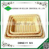 Rectangular Hand Weaving Plastic Rattan Basket for Bread thumbnail-5