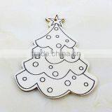 Handmade White Painting Wooden Christmas Tree Decoration