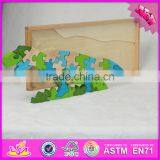 2016 Brand New Children Wooden Dinosaur Puzzle W14I034 thumbnail-4