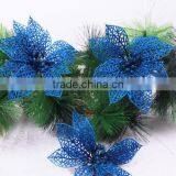 Cheap 6" Glitter Hollow Wedding Party Decor Christmas Flowers Xmas Tree Decorations thumbnail-4