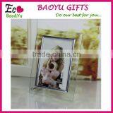 Transparent Clear Crystal Picture Frame Wholesale Silver Edge Glass Picture Frames thumbnail-1