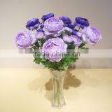 Craft Artificial Fake Floral Blume Single Flower With Plastic Stem Fabric Flowers for Headbands thumbnail-2