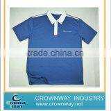 Mens golf polo shirt with contrast col on binding and collar