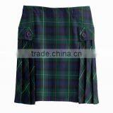 Trendy Style 100% Cotton Sides Pleated School Skirt for Teenager Girls thumbnail-2