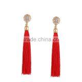 Bohemian Jewelry Zircon Gems With Long Colorful Tassel Charms Earrings for Women thumbnail-5