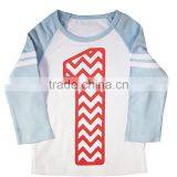 Baby Boys' Names Unique Pictures Ruffle Raglan Birthday Chevron Stripe Raglan T-shirt thumbnail-3