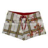 Women Beachshorts With Plaid Design Digital Print thumbnail-2