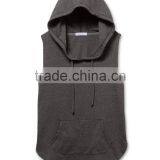 2016 Ladies Grey Plain Black Oversized Sleeveless Pullover Hoodies With Hood thumbnail-5