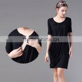 MAMALOVE Soft Knitted Fabric Summer Matern Dress Manufacturer Nurs Clothes Breastfeeding Dress thumbnail-1