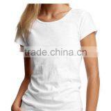 COTTON KNITTED WOMEN'S CREW NECK WHITE TOP