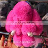 13-18cmRabbit Fur Doll Handmade Bunny Key Chain for Handbag or Car Pendant Key Ring Pom Pom Keychain thumbnail-6