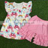 New Design Baby 2 Pcs Outfit Girls Clothing Set Kids Summer Boutique Children Clothes Set Long Sleeve Red Dress Top And Pant Set thumbnail-5