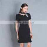 OEM Summer Pencil Elegant Airline Stewardess Uniform Fish Tail Career Dress thumbnail-1