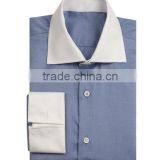 Solid Color Shirt With Contrasted Color Collar thumbnail-1