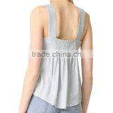 2017 OEM Wide Strapes Front Button Closure Navy Striped Blouse thumbnail-4