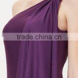 Fashion Sleeveless Dress Long Knitted Elegant One-Shoulder Off Purple Women Dress For OEM thumbnail-5