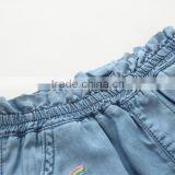 Summer Wholesale Rainbow Embroidery Girls Kids Denim Pants thumbnail-3