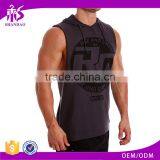 Guangzhou Shandao OEM Wholesale Casual Summer 95% Cotton 5% Spandex Men Gym Breathable Fitness With Hat Deep Cut Tank Top thumbnail-1