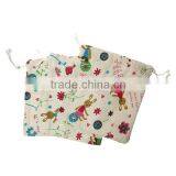 Cotton & Linen Cloth Jewelry Bags Drawstring Rectangle Multicolor Flower Pattern 16cm x 14.5cm thumbnail-3