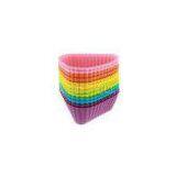 Colorful Triangle Silicone Baking Molds , Cupcake Silicone Baking Cups thumbnail-1