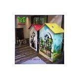 Environment friendly Children cardboard coloring house with grey back , grey paper