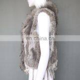 Real Rabbit Fur Knitted Weaven Pattern Fur Vest/gilet thumbnail-4