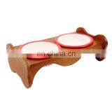 Wholesale Personalized Wood Pet Dog Cat Food Feeding Bowl Stainless Steel thumbnail-1