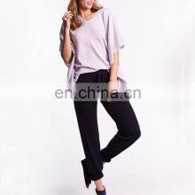 Women v Neck Half Sleeve Batwing Pullover Sweater thumbnail-4
