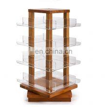 Rotating Acrylic Literature Display Rack Magazine Rack Brochure Display Stand