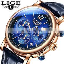 LIGE 8927 Quartz Watch For Men Top Brand Luxury Leather Waterproof C Top Brand Luxury Leather Waterproof Clock Sports Watch Men