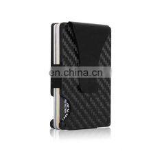 Aluminum Carbon Fiber Wallet RFID Blocking Credit Card Holder With Money Clip thumbnail-2