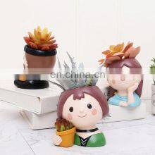 Resin Flower Pots & Planters Home Decor Vase Cartoon Character Succulent Flower Pot thumbnail-2