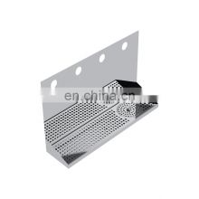 Shank Mounted Drip Tray  Brushed Stainless  With Drain and Glass Rinser 4 Faucets
